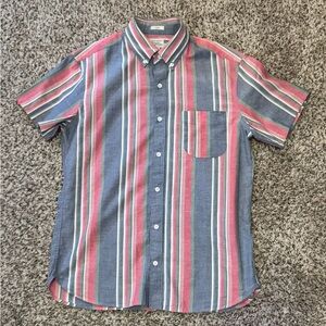 J.Crew Indian Madras Slim Fit Short Sleeve Striped Button Down | Size Medium